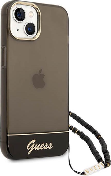 Produktbild Guess GUHCP14SHGCOHK iPhone 14 6,1" czarny/black hardcase Translucent Pearl Strap (Apple iPhone 14)