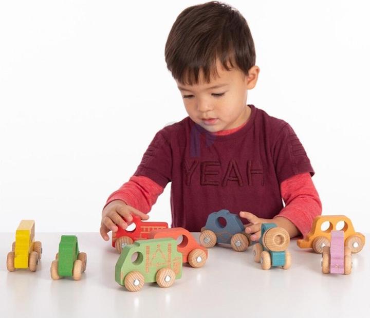 Produktbild TickiT Set mit 12 Spielzeug-Autos aus Holz