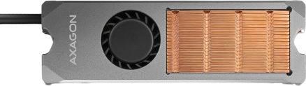 Produktbild Axagon CLR-M2FAN computer cooling system Solid-state drive Heatsink/Radiatior Grey 1 pc(s)