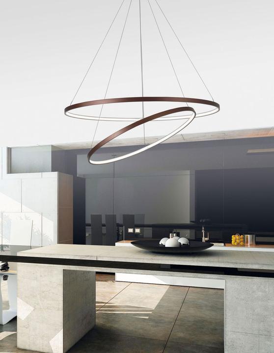 Produktbild Nova Luce FERROL LED Pendelleuchte Braun 99W Warmweiss 130x80cm dimmbar 6265003
