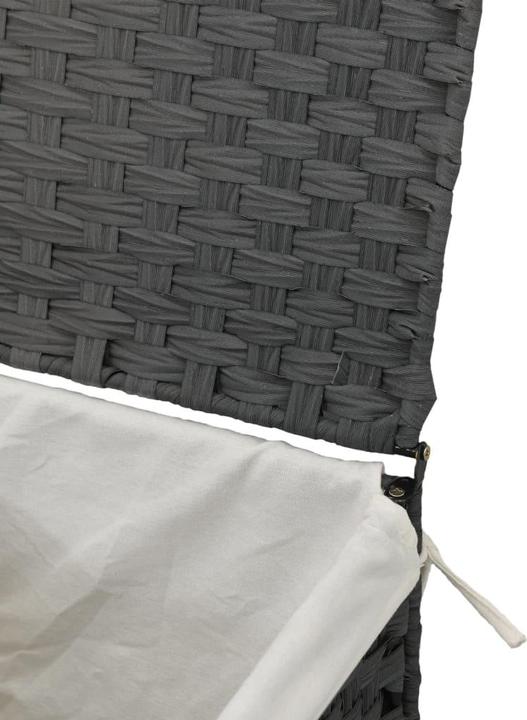Produktbild VidaXL Wäschekorb mit Deckel Grau 46x33x60 cm Poly Rattan,Farbe