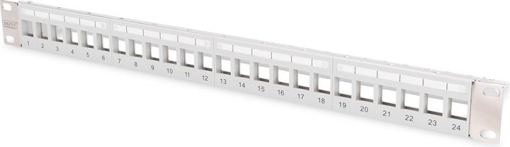 Image du produit Digitus Panneau de brassage modulaire blindé 24 ports vierge 1U Montage en rack couleur gris transp. champ