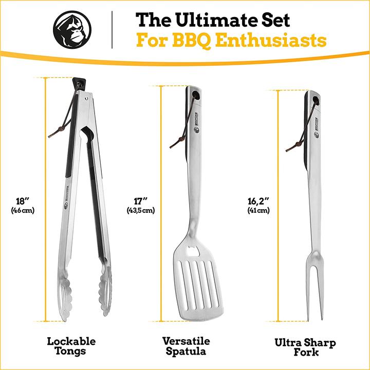 Image du produit Mountain Grillers Set d'ustensiles de barbecue, 3 pièces