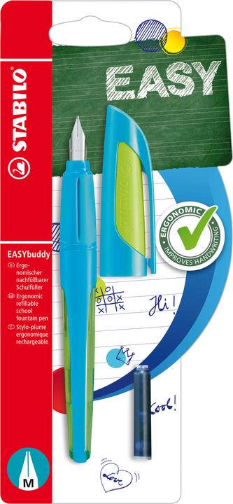 Actual product image STABILO EASYbuddy FRESH EDITION school fountain pen with medium nib M (Blue, 1 x)
