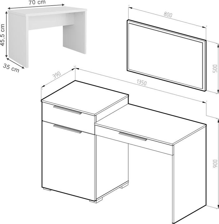 Produktbild Vicco Lilli mit Hocker (135 x 39 x 90 cm)