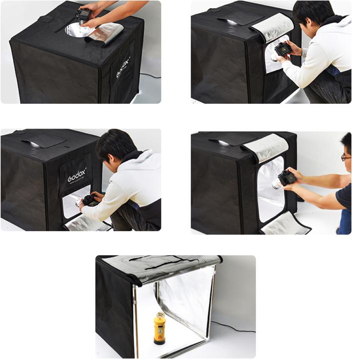 Actual product image Godox Portable Triple Light LED Ministudio L40x40x40cm (60 W, Set)