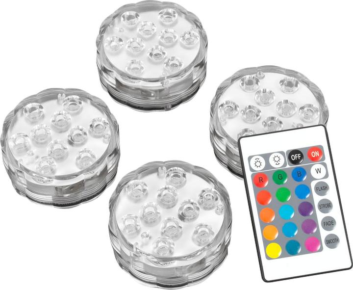Produktbild Casativo 8er-Set Multicolor-LED-Unterwasserleuchten mit Fernbedienung, IP68