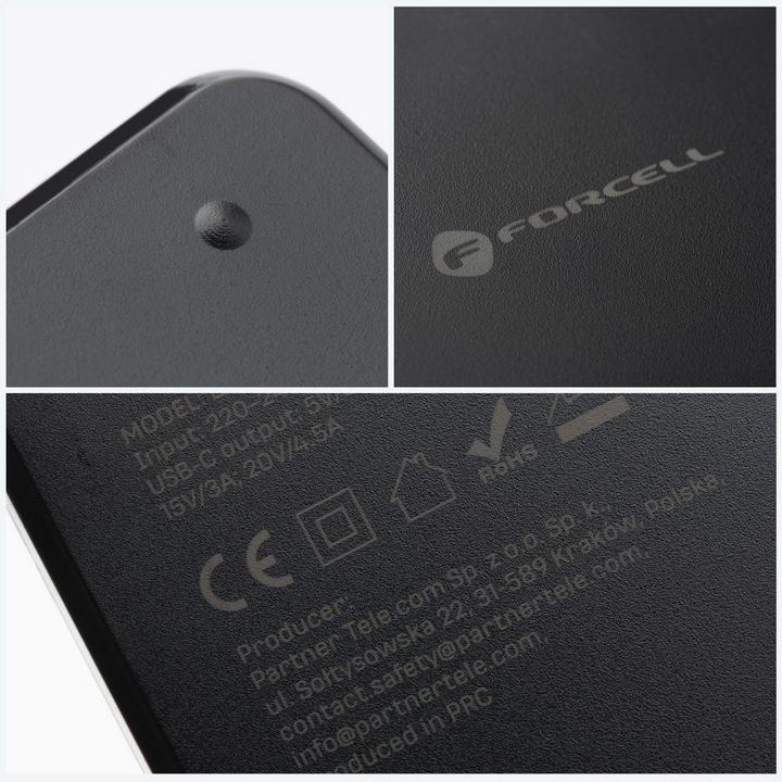 Actual product image Forcell Adapter F-ENERGY E856 uniwersal laptop charger 65W (6 adaptors) - czarny (65 W)