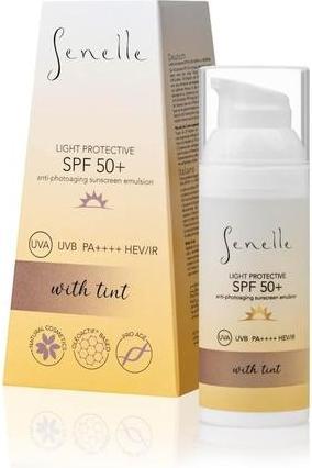 Actual product image Senelle Cosmetics Light Tinted Protective Cream SPF 50+ UVA UVB PA++++ HEV IR (Suntan cream, SPF 50+)