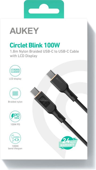 Image du produit Aukey USB C — USB C (1.80 m, USB 2.0, 100 W)