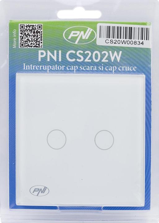 Actual product image PNI Conductor head switch and double cross head switch with glass contact CS202W, white with LED