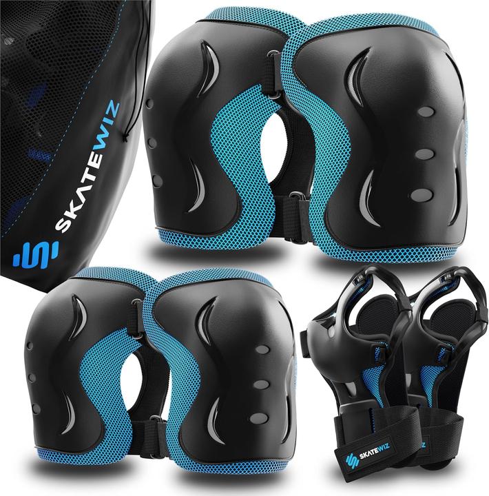 Produktbild Skatewiz 6-teiliges Skate Protektoren-Set für Jugendliche & Erwachsene (M, Knieschoner, Ellbogenschoner, Handgelenkschoner, 6 Stück)