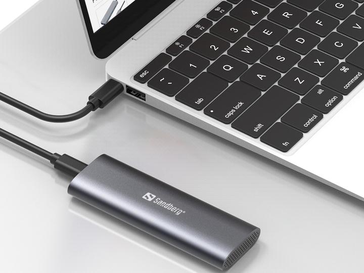 Actual product image Sandberg USB 3.2 Case for M.2+NVMe SSD (M.2, M.2 2230, M.2 2242, M.2 2260, M.2 2280)