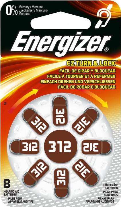 Actual product image Energizer Hearing Aid 312 (8 pcs., A312, 160 mAh)