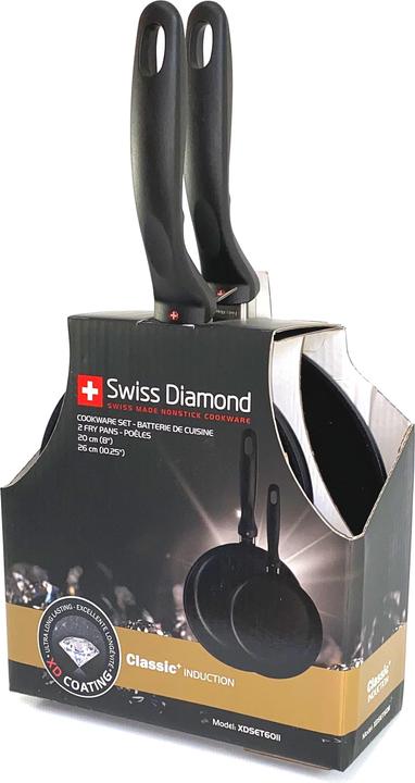 Immagine prodotto Swiss Diamond Set di padelle 2 pezzi CLASSIC XD Nero (26 cm, Padella per friggere, Alluminio pressofuso)