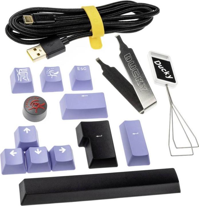 Actual product image Ducky One 3 Classic Black/White SF Gaming Keyboard, RGB LED - MX-Black (DE, Cable)