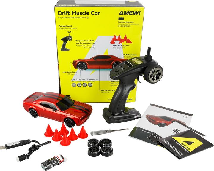 Image du produit Amewi Drift Muscle Car 4WD 1:20 RTR Rot, Altersempfehlung (RTR Prêt à fonctionner)