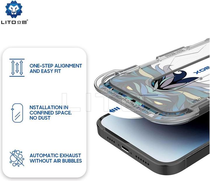 Actual product image Lito MatteGuard incl. installation tool (1 Piece, Apple iPhone 14, Apple iPhone 13 Pro, Apple iPhone 13)