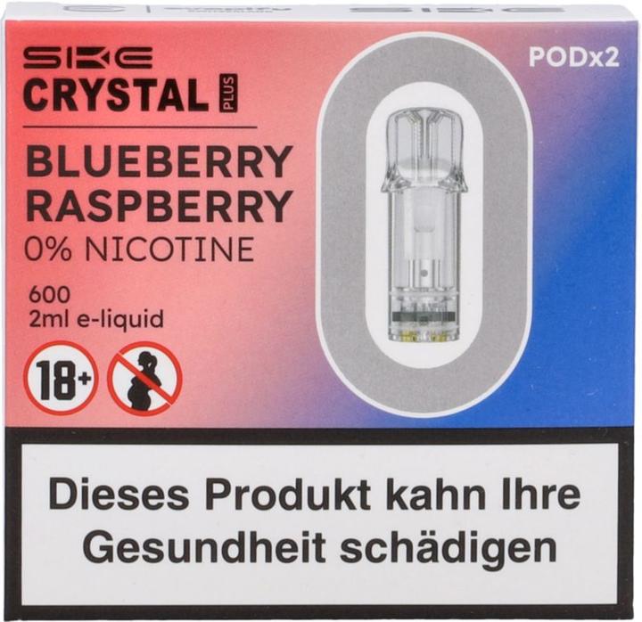 Image du produit SKE Crystal Plus Blueberry Rasperry - Recharge pour E-Pod - 2 pcs. à 2 ml (Myrtille, Framboise)