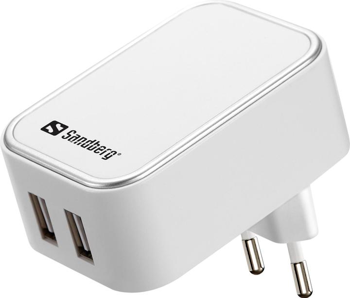 Immagine prodotto Sandberg Caricabatterie AC Dual USB 2.4+1A EU