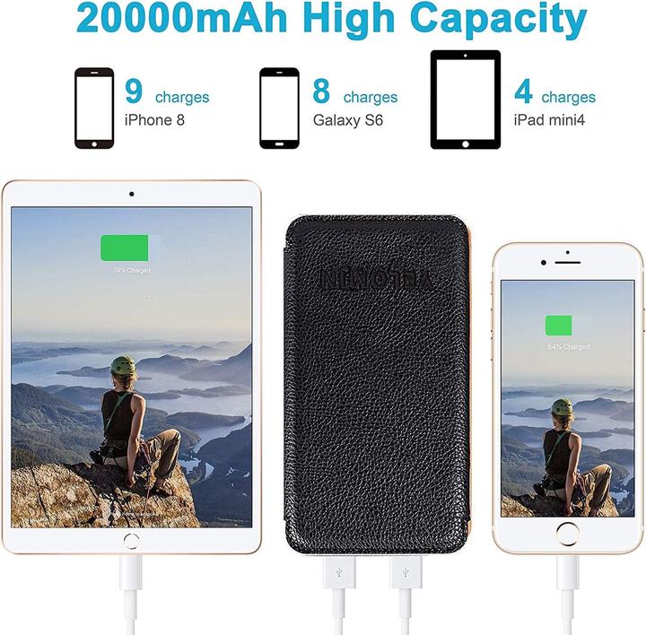 Produktbild Yelomin Solar Powerbank 20000mAh, Blau