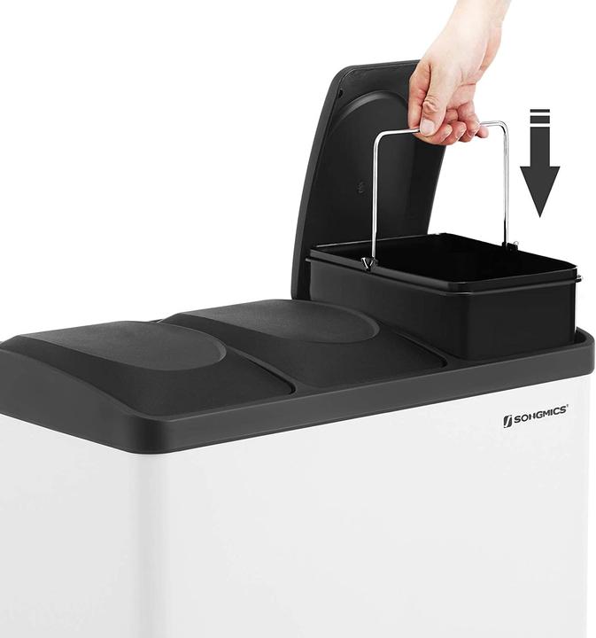 Image du produit Songmics Poubelle 54 litres, blanc-noir (54 l)