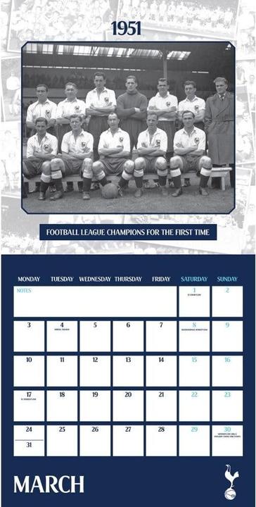 Immagine prodotto Tottenham Hotspur FC Calendario da Parete (30 x 30 cm, Inglese)