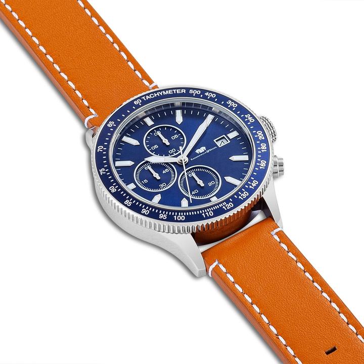 Produktbild Herren Chronograph Karthago II Echtleder Braun - 31938 (Chronograph, 43 mm)