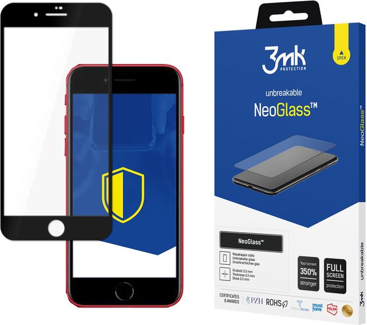 Actual product image 3MK NeoGlass for iPhone7 / 8 / SE 2020 black frame (1 Piece, Apple iPhone SE, Apple iPhone 8, Apple iPhone 7)