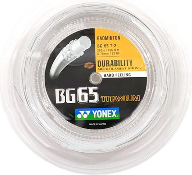 Yonex BG-65 Titanium / 200m-Rolle, weiss, 0.70mm