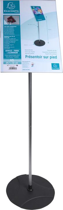 Image du produit Exacompta Présentoir sur pied aluminium vertical A3 - Cristal (A3)