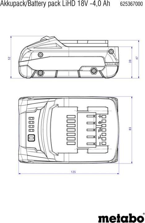Actual product image Metabo Battery pack LiHD (18 V)