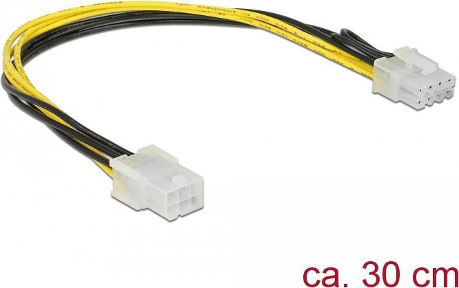 Produktbild Delock Netzteil 6-poliges PCIe Power (W) bis 8-poliger PCIe Power (M) 30 cm