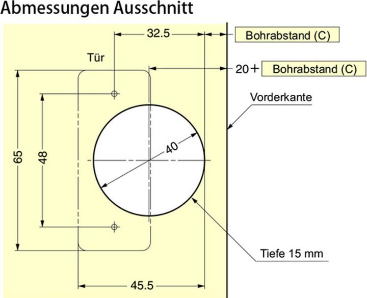 Produktbild Werkstarck Schwerlast Topfband, Mittelband