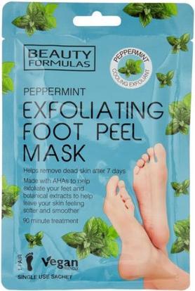 Beauty Formulas Schönheitsformeln Peeling Peeling Fussmaske mit Minzpfeffer, 1 Paar (Fussmaske)