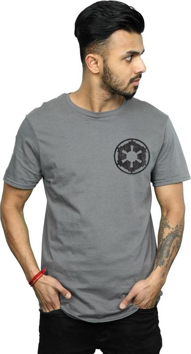 Immagine prodotto Star Wars The Mandalorian Galactic Empire Insignia Breast Print Maglietta Uomo (L)