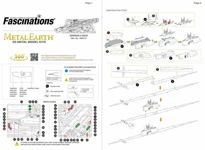 Image du produit Metal Earth constructie speelgoed sous-marin allemand type XXI