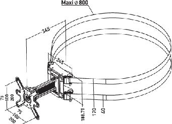 Image du produit Erard Support de colonne 40", métal/aluminium, noir (55", 30 kg)