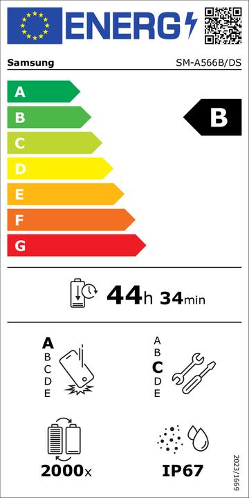 Energie-Label Samsung Galaxy A56 (256 GB, Awesome Pink, 6.70", Dual SIM, 50 Mpx, 5G)