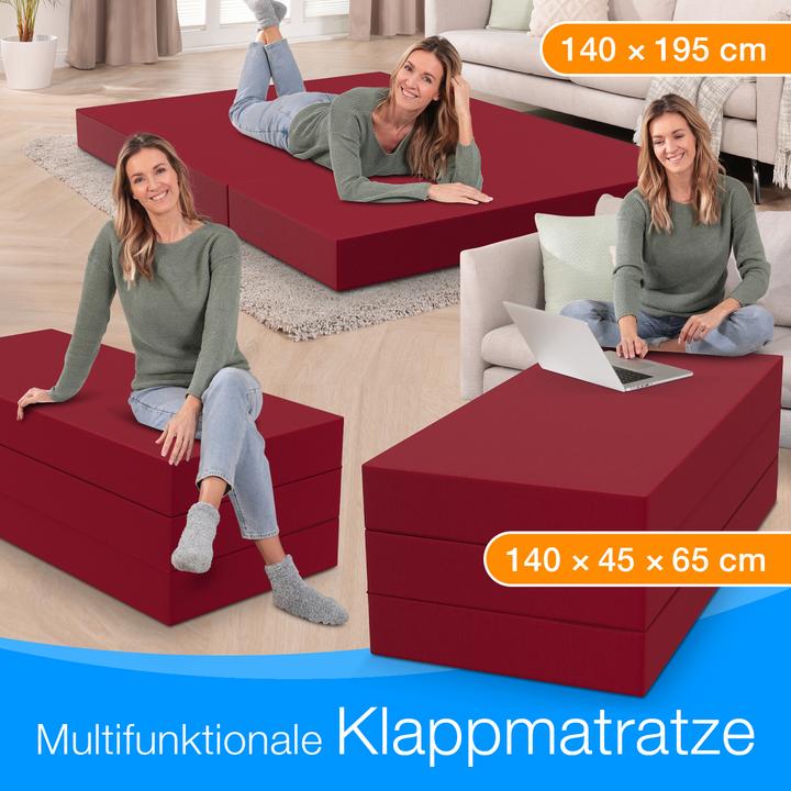 Actual product image Bestschlaf Klappmatratze, 3-teilige Faltmatratze, Reisebett, Gästematratze (140 x 195 cm, Foam core)