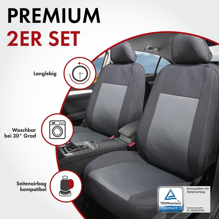 Image du produit Walser Housse de siège auto ZIPP-IT Premium Ardwell, housse de siège auto pour 2 sièges avant avec système
