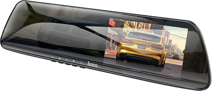 Actual product image Hoco Dash + Rear Camera DV4 Mirror, 4.5inch LCD, Black (Built-in display, Wi-Fi, GPS receiver, Bluetooth)