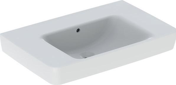 Actual product image Geberit Renova Plan, washbasin with shelf, 75x48 cm, without tap hole, with overflow, 501696 (480 mm, 750 mm)