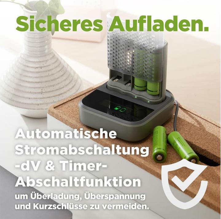 Productafbeelding GP Batteries ReCyko M4D85 8-poorts LCD Docking St. + 4x AA NiMh 2600mAh (8 Pcs., AA, 2100 mAh, Oplaadbare batterijen + lader)