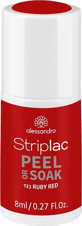 Actual product image Alessandro Striplac Peel or Soak Ruby Red 8 ml (123 Ruby Red, Peelable nail polish)