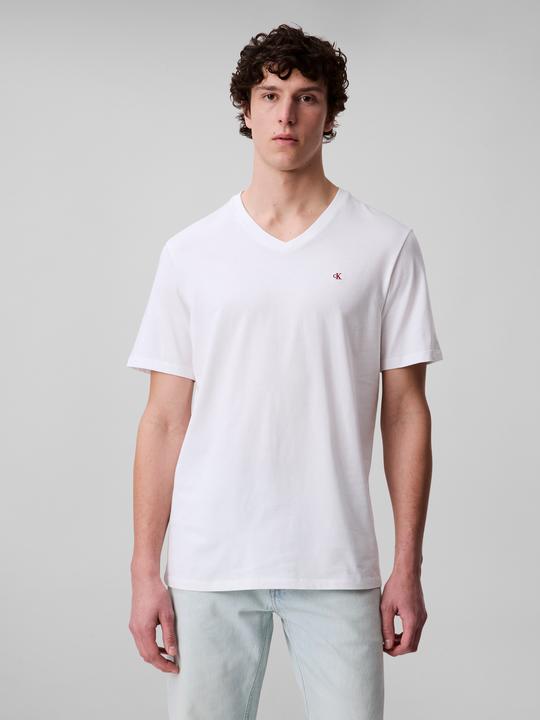 Actual product image Calvin Klein Jeans Ss Smooth Cttn Solid Vneck Tee (L)