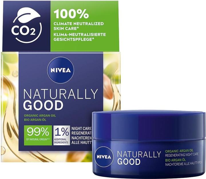 Immagine prodotto NIVEA Crema Notte Naturalmente Buona all'Olio di Argan Biologico (50 ml, Crema notte)