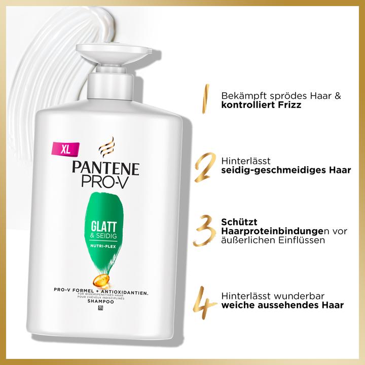 Produktbild Pantene Pro-V Glatt & Seidig (1000 ml, Flüssiges Shampoo)