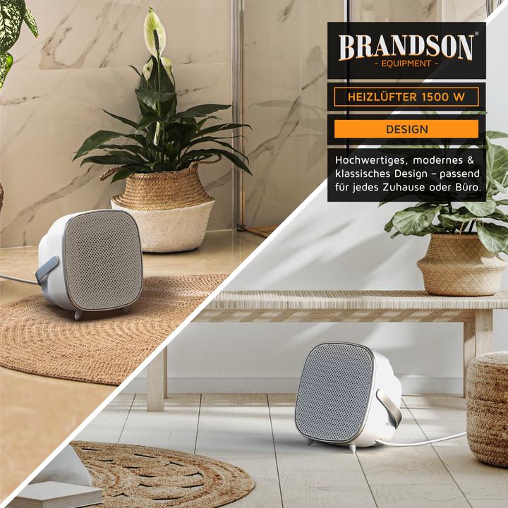Produktbild Brandson Heizlüfter Keramik 1500 Watt, Badezimmer Schnellheizer mit Temperaturregelung, energiesparend, leise (1500 W)