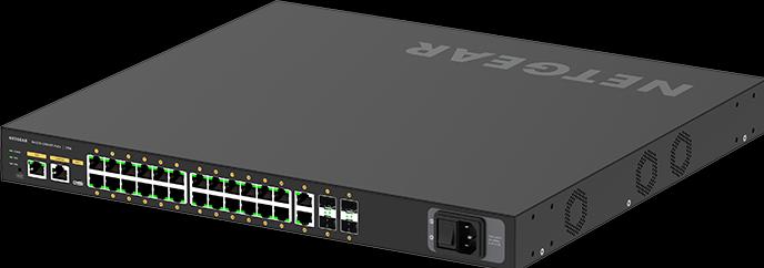 Actual product image Netgear PoE+ Switch AV Line M4250-26G4F-PoE+ 28 Port (26 Ports)